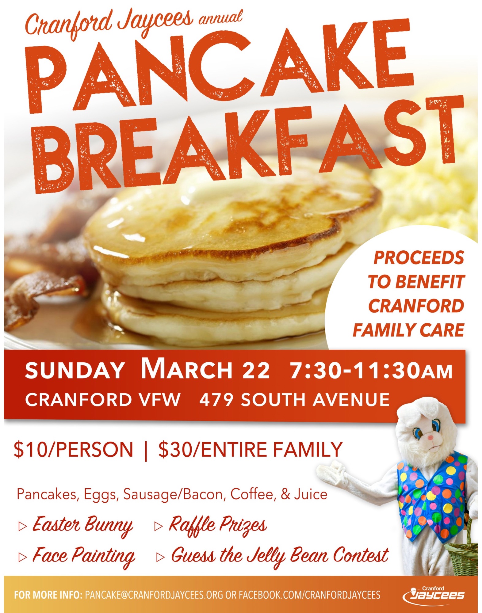 Cranford Jaycees Pancake Breakfast 2026